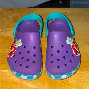 Disney Little Mermaid Kids Purple and Teal Crocs